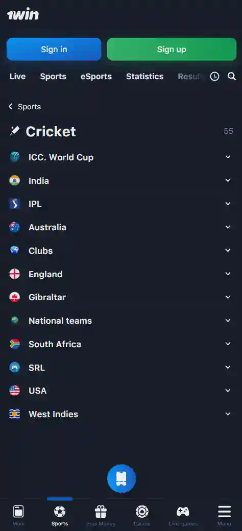 Cricket bets on the 1win mobile app in India Cricket bets on the 1win mobile app in India