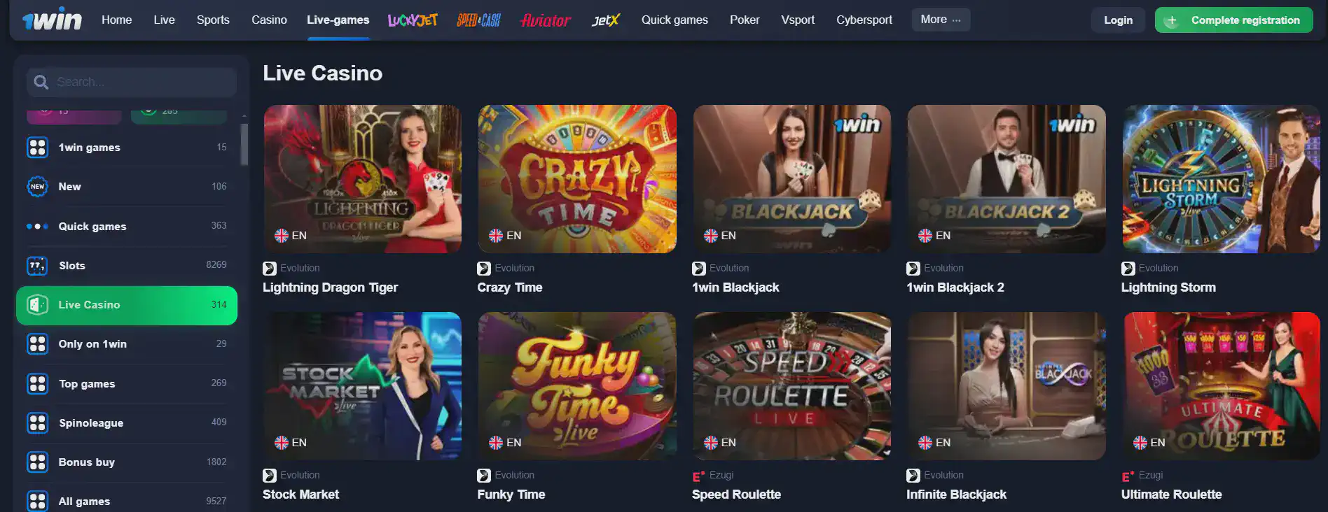 1win Live Dealer games in India